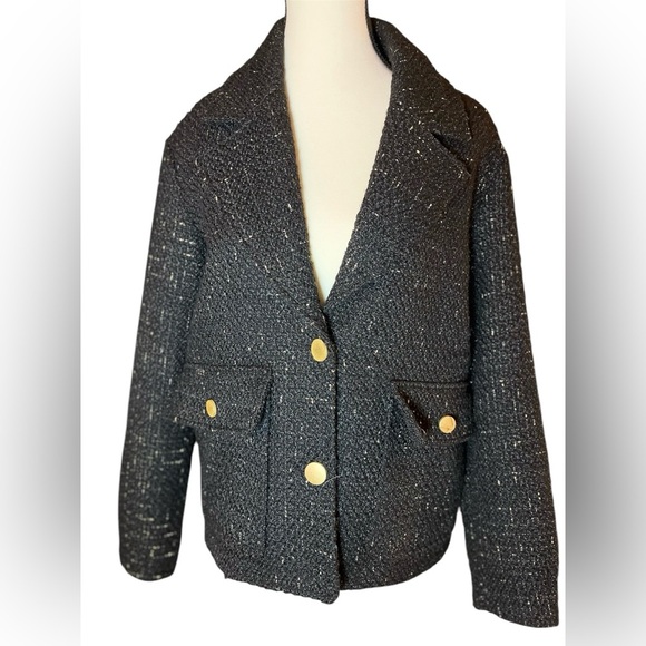 House of Harlow 1960 Jackets & Blazers - House Of Harlow 1960 Wool Blend Blazer Suit Jacket Women's XS Black Gold